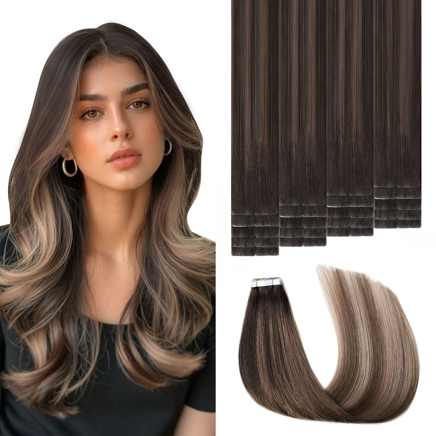 Invisible Tape In Extensions Real Hair - Extensions de cheveux Sweetmet à bande