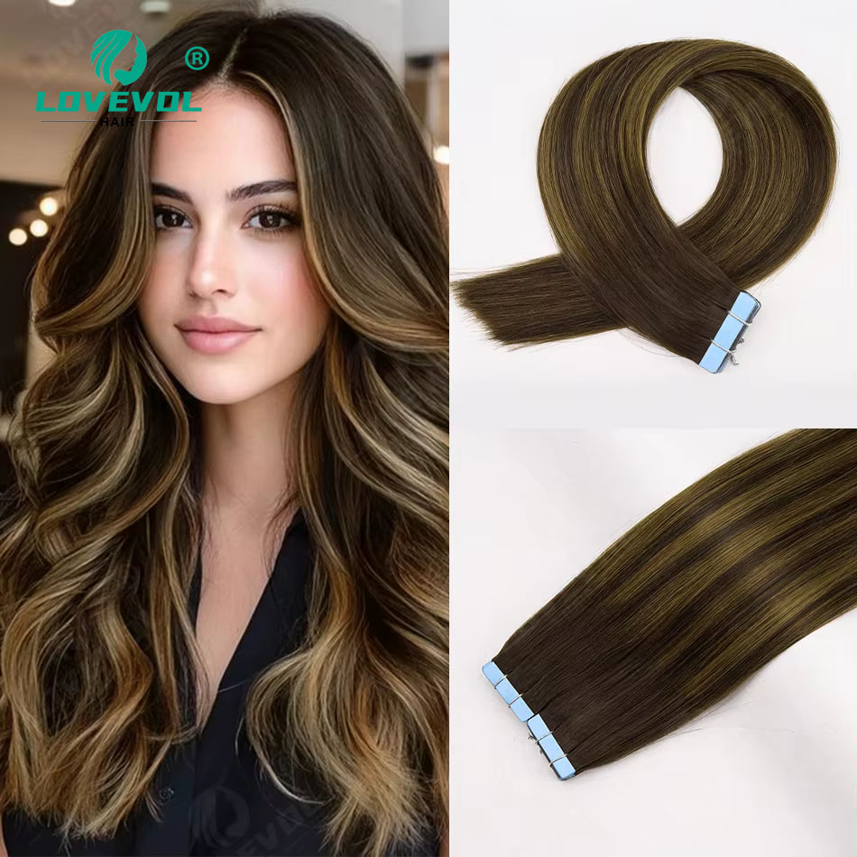 Invisible Tape In Extensions Real Hair - Extensions de cheveux à pose adhésive,