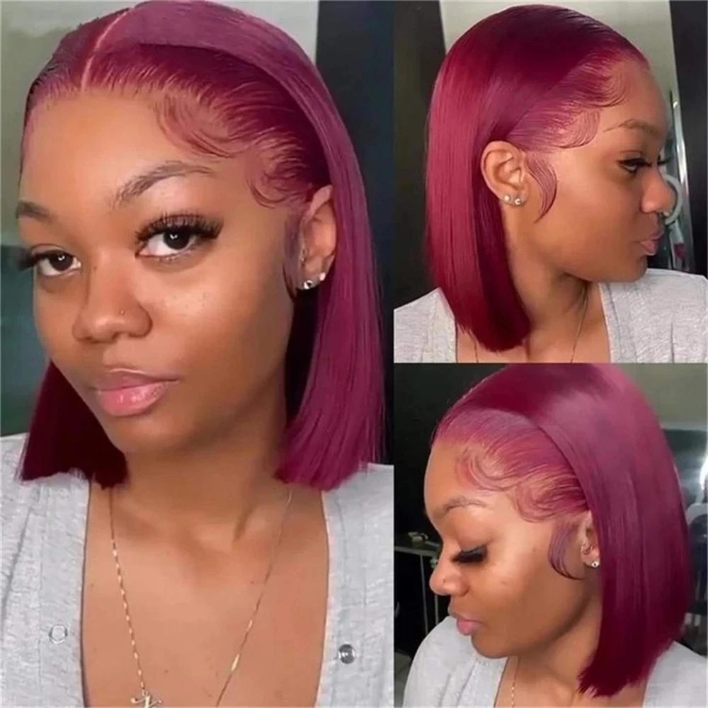 Perruques courtes de couleur 9 - Pre Parted 13X4 Lace Front Bob Wig avis et prix