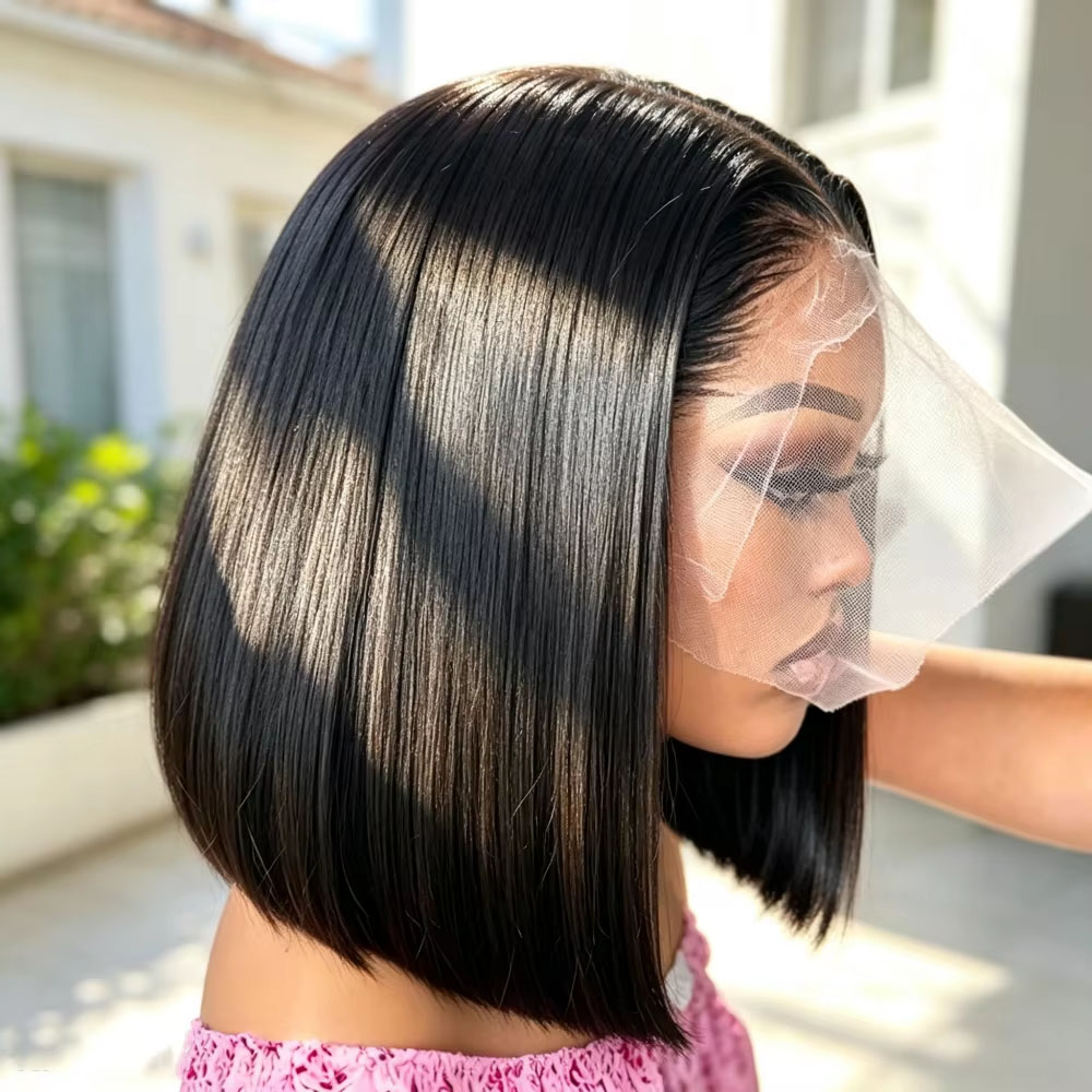Perruques frontales en dentell - Pre Parted 13X4 Lace Front Bob Wig avis et prix